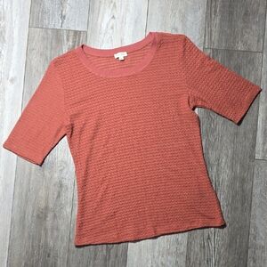 Anthropologie Pilcro | Waffle Knit Textured Half Sleeve Boho Top